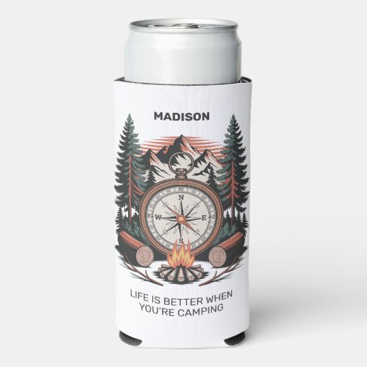 Custom Name & Text Camping Selters Dosenkühler (Seltzer Rückseite)