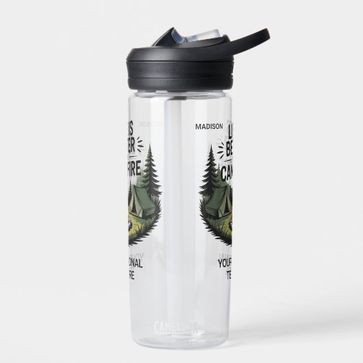 Custom Name & Text Camping Trinkflasche (Links)