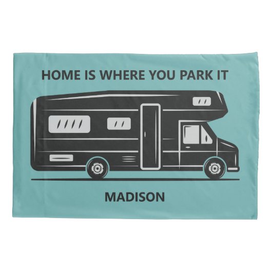 Custom name, text & color Camper Van Kissenbezug (Rückseite)