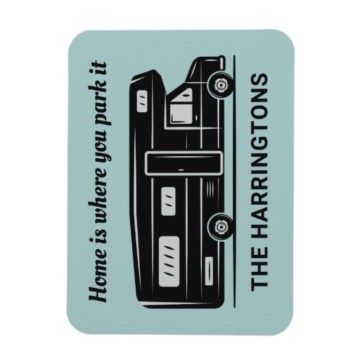 Custom name, text & color Camper Van Magnet (Vertikal)