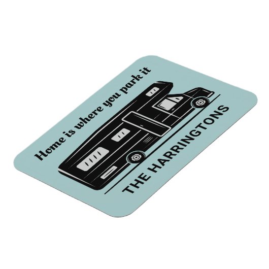 Custom name, text & color Camper Van Magnet (Linke Seite)