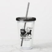 Custom Name, Text & Color Mackinac Island Acryltrinkbecher (Rückseite)