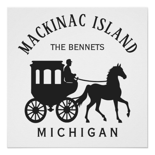 Custom Name, Text & Color Mackinac Island Poster (Vorderseite)