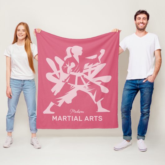 Custom Name, Text & Color Martial Arts Fleecedecke (Beispiel)