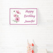 Custom Name Text Cosmos Garden Flower  Banner (InSitu)