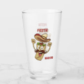 Custom Name & Text Mexican Fiesta Glas (Rückseite)