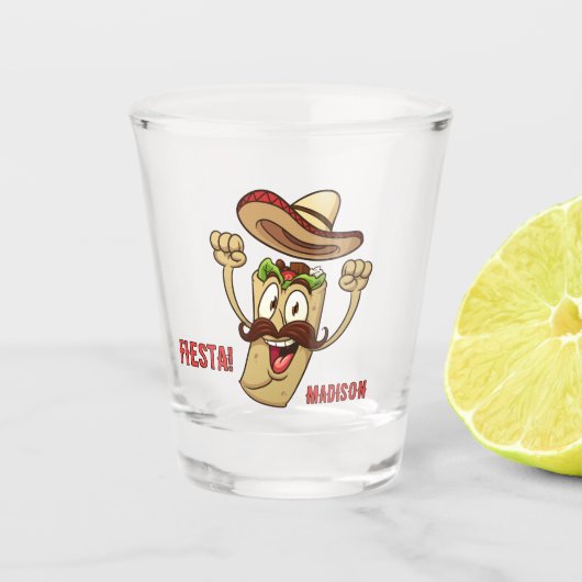 Custom Name & Text Mexican Fiesta Schnapsglas (Vorderseite)