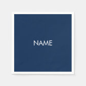 Custom name text navy blue minimalist serviette (Vorderseite)