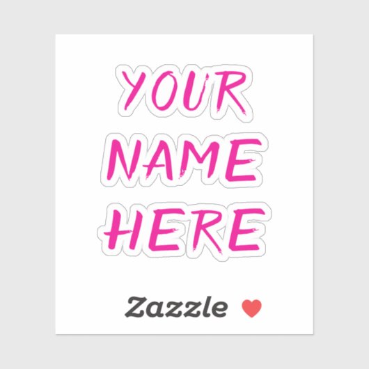 Custom Name Text Script Pink Helmet Stickers Aufkleber (Blatt)