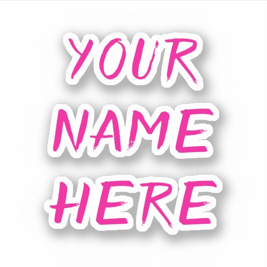 Custom Name Text Script Pink Helmet Stickers Aufkleber (Vorderseite)