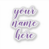 Custom Name Text Script Water Bottle Stickers Aufkleber (Vorderseite)
