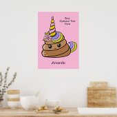 Custom Name & Text Unicorn Poop Poster (Küche)