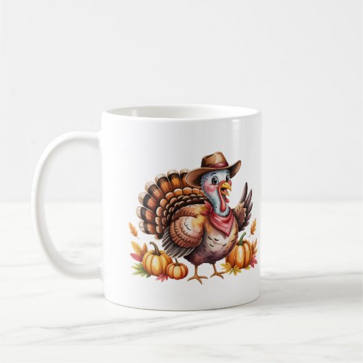 Custom name Thanksgiving turkey fall Kaffeetasse (Links)