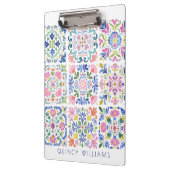 Custom Name Tile Mosaic  Klemmbrett (Links)