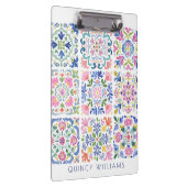 Custom Name Tile Mosaic  Klemmbrett (Rechts)