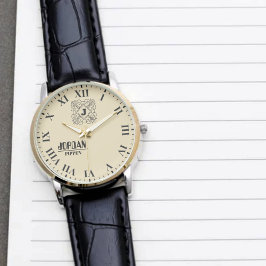  Custom Name Timeless Personalized Initials Elegan Armbanduhr