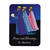 Custom Name Title, Christmas Wishes Three Kings Magnet (Vertikal)