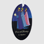 Custom Name Title, Christmas Wishes Three Kings Ornament (Vorderseite)