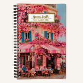 Custom Name/title Notebook – Pink Flower Café Notizblock (Vorderseite)