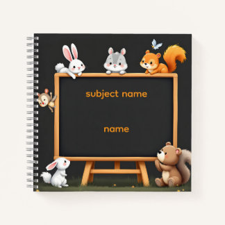 Custom Name & Topic Woodland Animals Notebook Notizblock