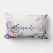 Custom Name Tropical Flowers  Lendenkissen (Vorderseite)