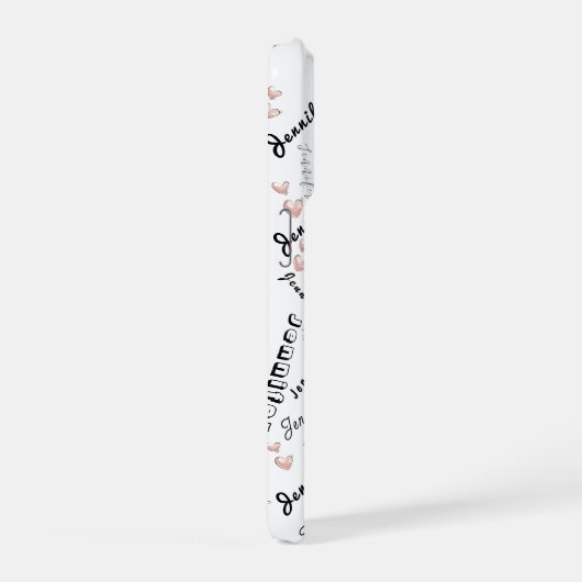 Custom Name Typography Pattern iPhone Hülle (Rechte Seite)