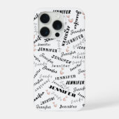 Custom Name Typography Pattern iPhone Hülle (Rückseite)