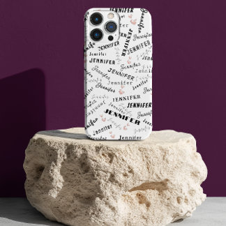 Custom Name Typography Pattern iPhone 15 Pro Hülle