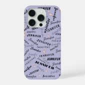 Custom Name Typography Pattern iPhone Hülle (Rückseite)