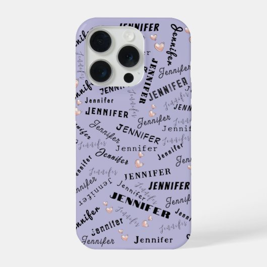 Custom Name Typography Pattern iPhone Hülle (Rückseite)