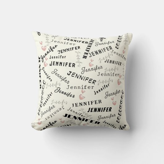 Custom Name Typography Pattern Kissen (Vorderseite)