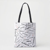 Custom Name Typography Pattern Tasche (Vorderseite)