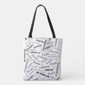 Custom Name Typography Pattern Tasche (Rückseite)