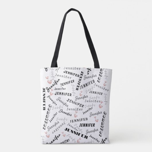 Custom Name Typography Pattern Tasche (Rückseite)