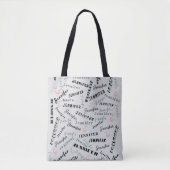 Custom Name Typography Pattern Tasche (Vorderseite)