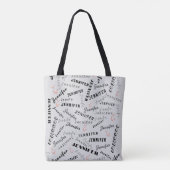 Custom Name Typography Pattern Tasche (Rückseite)