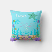 Custom Name Undersea Starfish Pillow Kissen (Vorderseite)