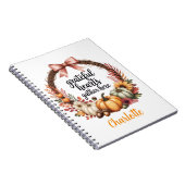 Custom name Unique autumn themed wreath Notizblock (Rechte Seite)