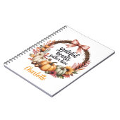 Custom name Unique autumn themed wreath Notizblock (Linke Seite)