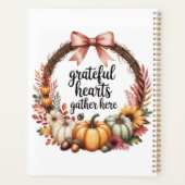 Custom name Unique autumn themed wreath  Planer (Rückseite)