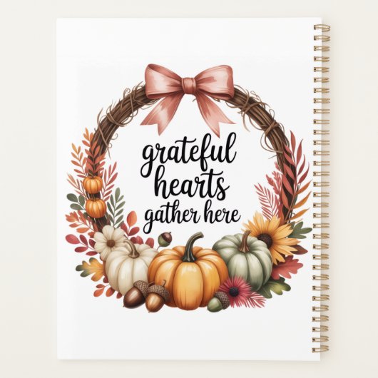 Custom name Unique autumn themed wreath  Planer (Rückseite)