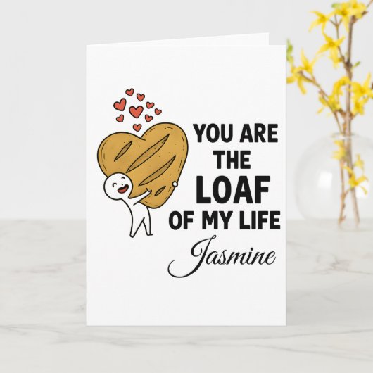 Custom Name Valentine's Card for Her or Him Karte (Gelbe Blume)