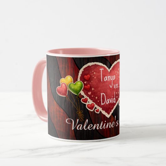 custom name valentines mugs tasse (Vorderseite Links)