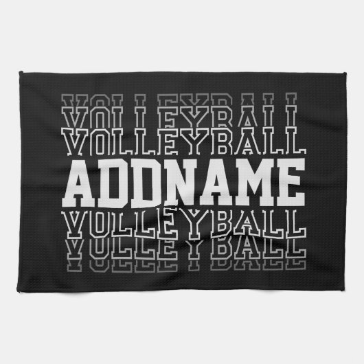 CUSTOM NAME Verschwindender Volleyball-Logo-Teamsp Geschirrtuch (Horizontal)