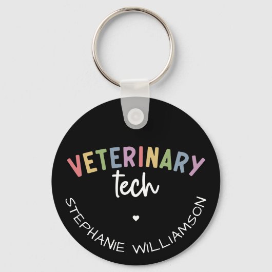 Custom Name Veterinary Tech | Vet Technician Schlüsselanhänger (Vorderseite)