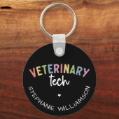 Custom Name Veterinary Tech | Vet Technician Schlüsselanhänger (Vorderseite)