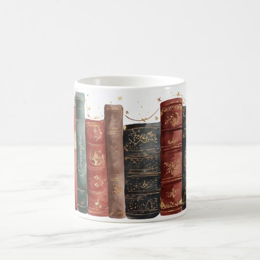 Custom Name Vintage Book Lover  Kaffeetasse (Mittel)
