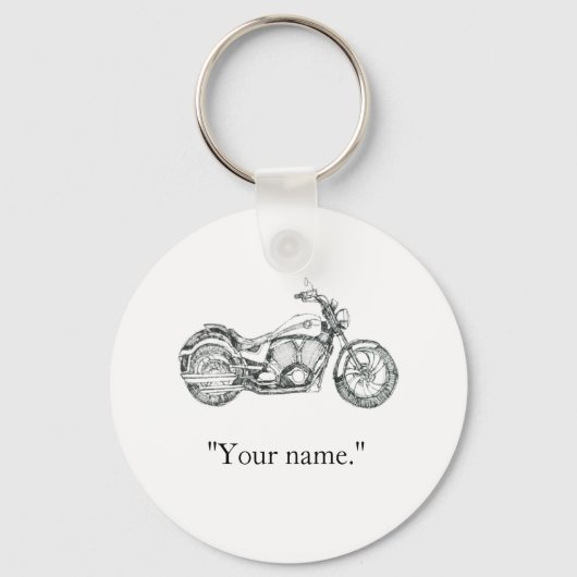 Custom Name Vintage Motorbike Keychain Schlüsselanhänger (Vorderseite)