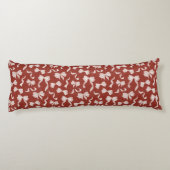 Custom Name Vintage Ribbon & Bows (Cream Red) Seitenschläferkissen (Rückseite)