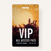 Custom Name VIP All Access Pass Concert Ausweis (Vorderseite)